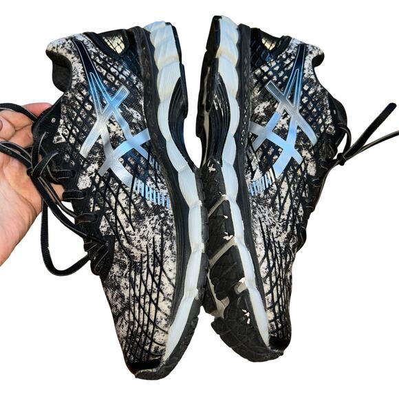 ASICS Gel Nimbus Mens Shoes Size 11 Black silver T507Q - Picture 5 of 10
